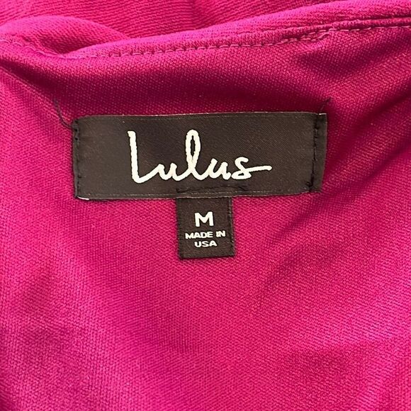 Lulus Season of Fun Magenta Pink Off-the-Shoulder Skater Dress Size M - Picture 4 of 5